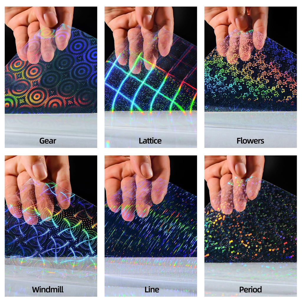 36 Sheets Holographic Laminating Sheets Clear Self Adhesive Sticker Paper