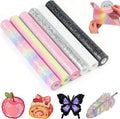 6 Sheets Rainbow Glitter Iron Paper for Perler Beads 7.8x6 Inch
