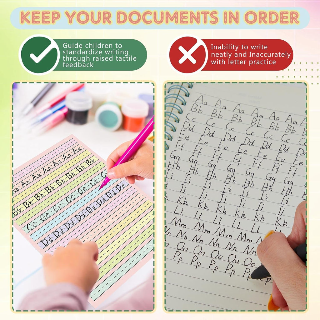 AmazingSpark Raised-Line Handwriting Paper, Letter Size