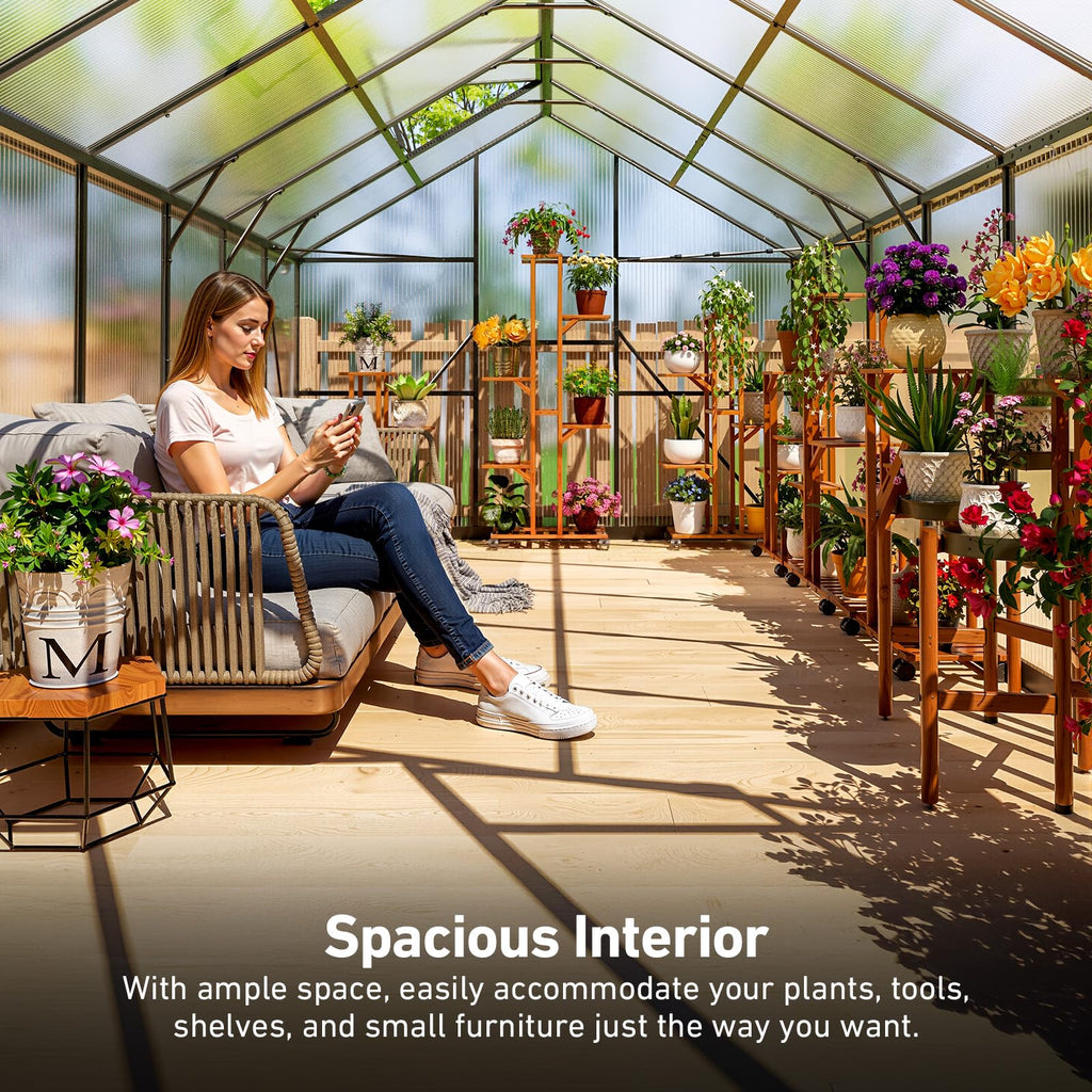 Windproof Tunnel Greenhouse with Thermometer (Multiple Sizes)