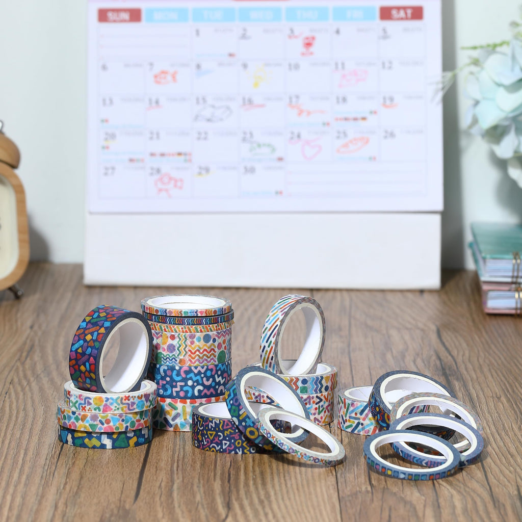 Mr. Pen- Washi Tape Set, 21 Rolls, Assorted Sizes, Floral