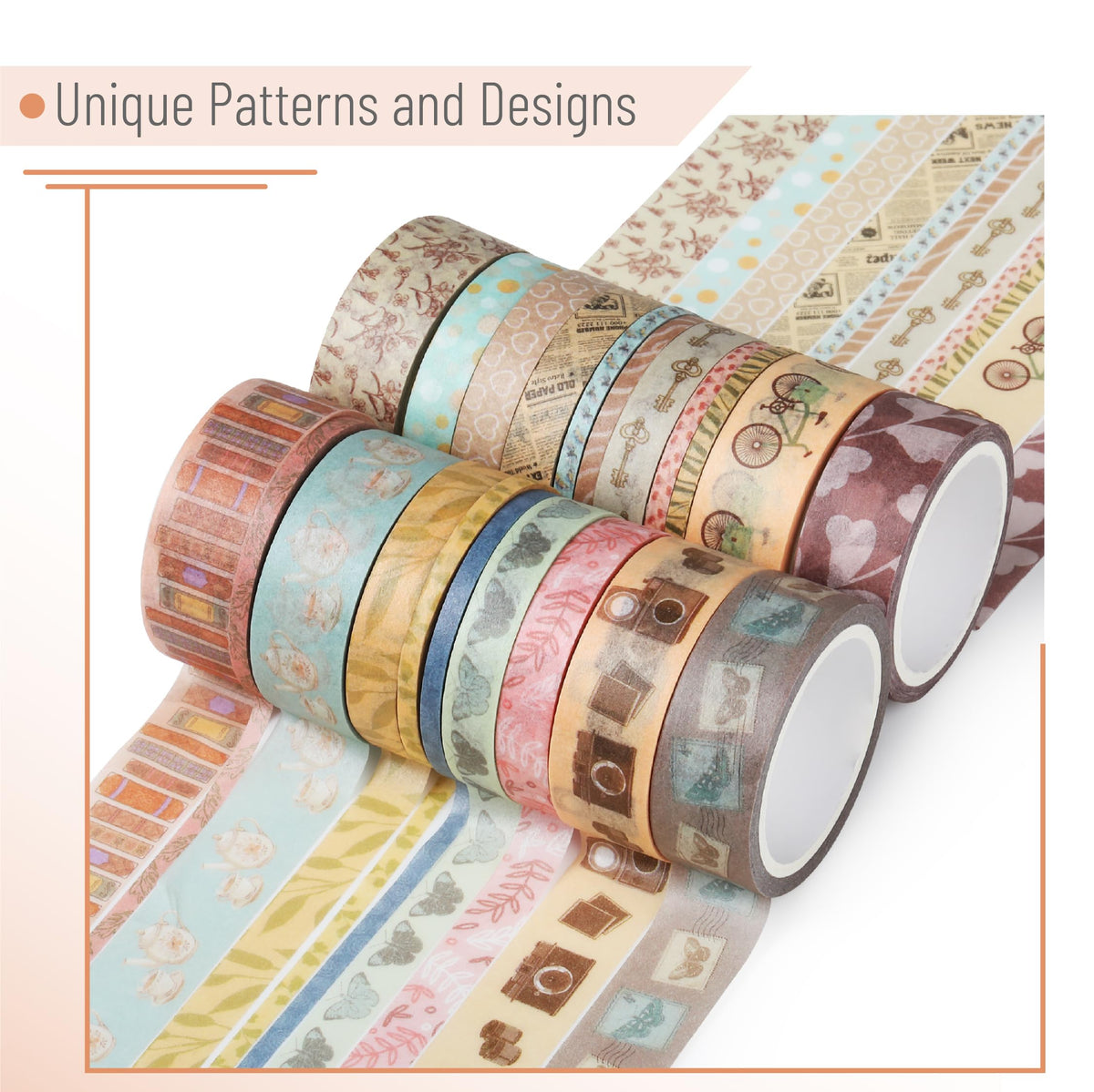 Mr. Pen- Washi Tape Set, 21 Rolls, Assorted Sizes, Floral