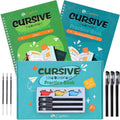 Grooved Cursive Handwriting Workbook for Kids-Reusable Magic Practice Book