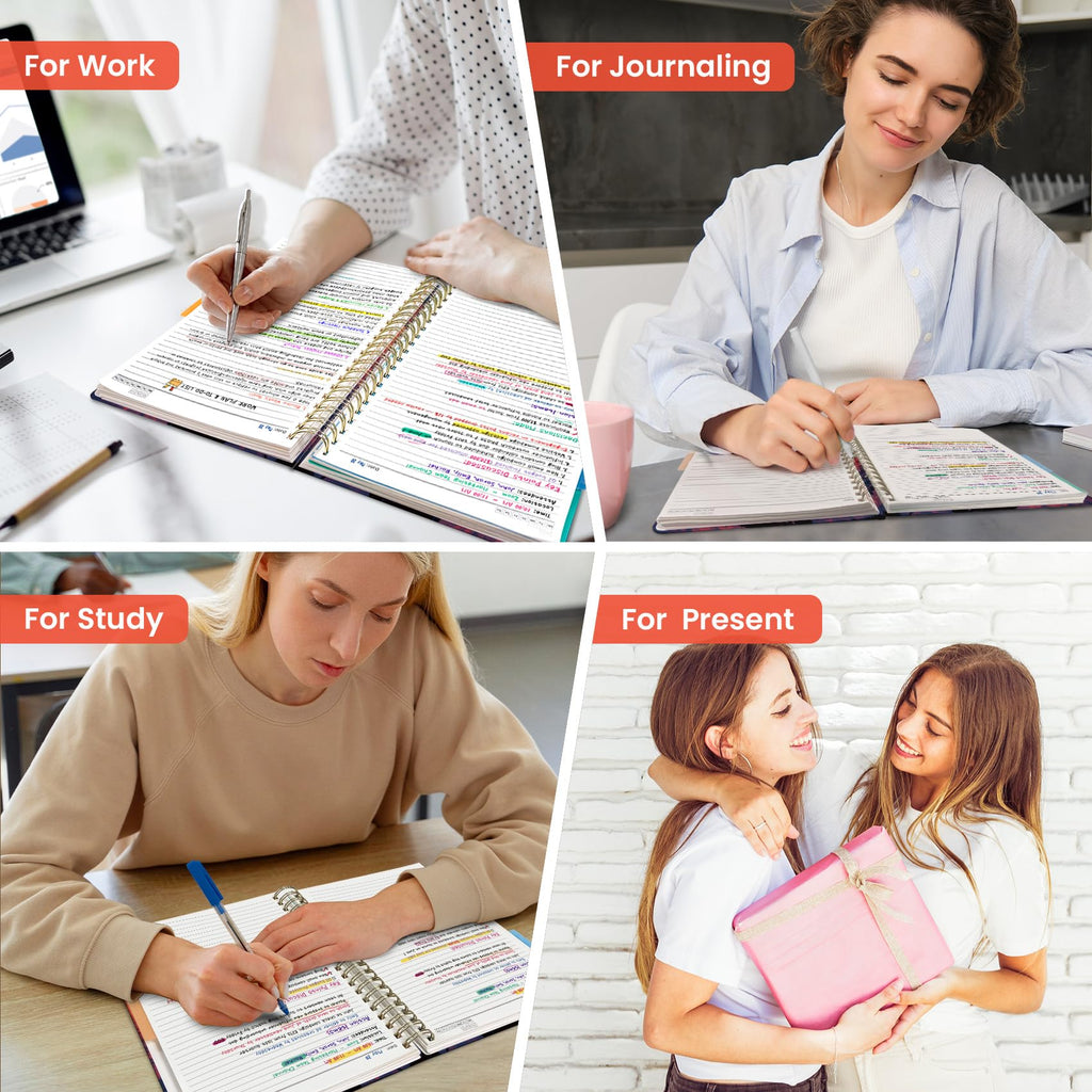 Taja Spiral Notebooks for Work 5 Subject Notebook with Removable Dividers