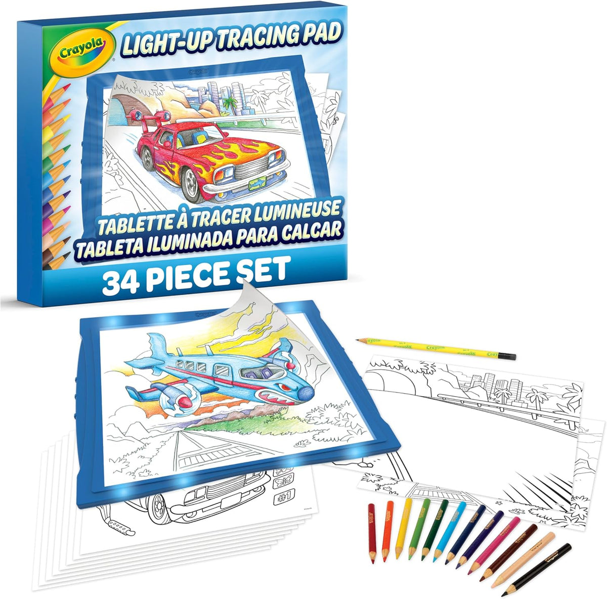 Crayola Light Up Tracing Pad - Blue, Drawing & Tracing Projector for Kids, Sketching Light Box Table, Toys for Kids, Gift for Girls & Boys, Ages 6+