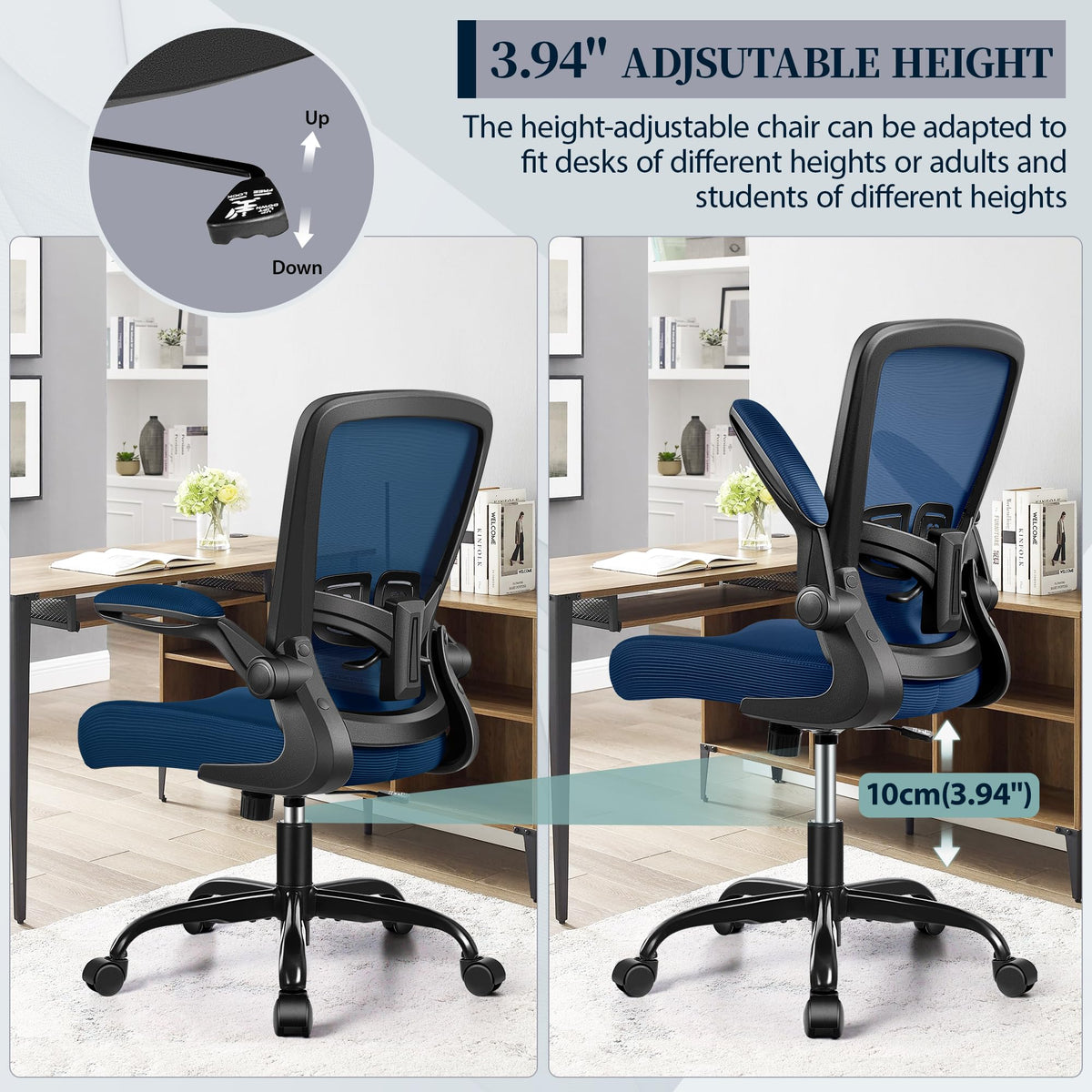 FelixKing Office Chair, Ergonomic Comfy Desk Chair with Flip-up Armrests