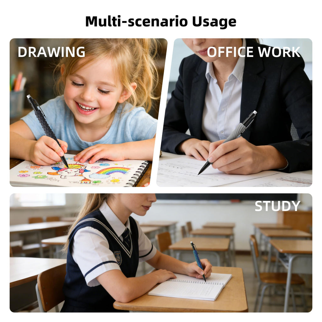 ELETIUO 4-in-1 Silent Fidget Pencil – Sensory Focus Tool for Stress Relief, ADHD, Autism & Anxiety. Fine Motor Skills Aid with Textured Silicone Sleeve for for Kids and Adults