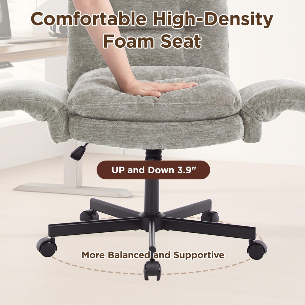 FiveWillowise Low-Back Cross-Legged Desk Chair (Multiple Colors)