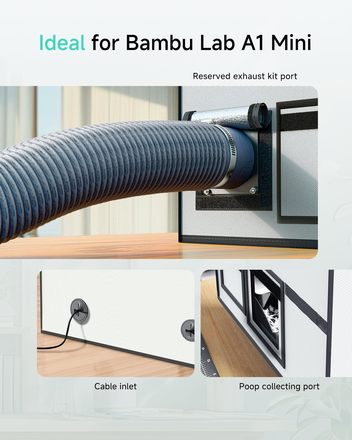 TOPCUBE 3D Printer Enclosure for Bambu Lab A1 Combo with LED Light