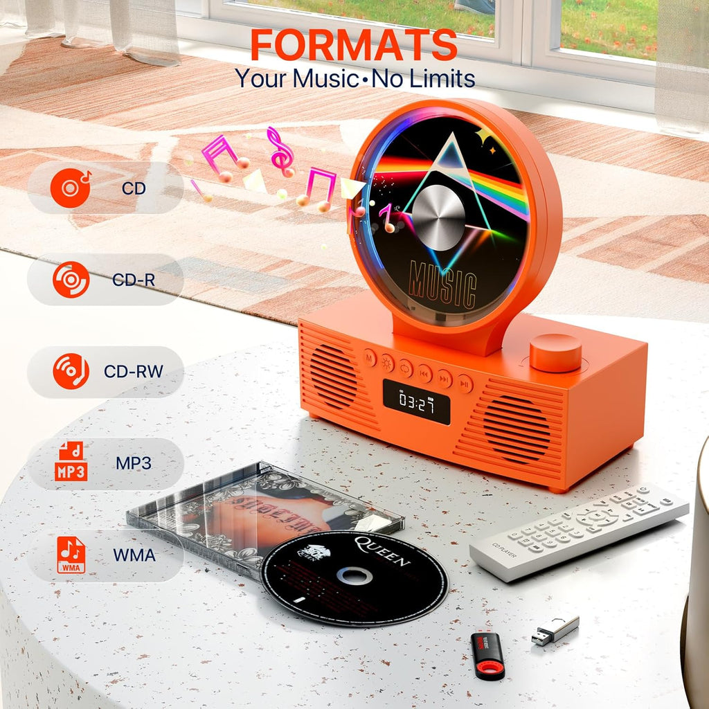 ROADOM KC607 Rechargeable Bluetooth CD Player for Learning (K–12)