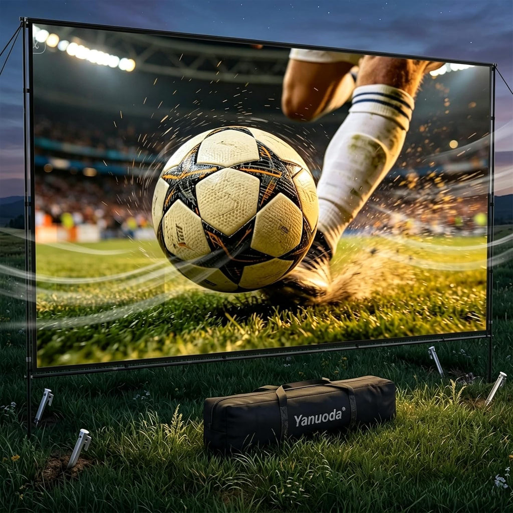 Outdoor Projector Screen with Stand, Portable 16:9, 120-inch