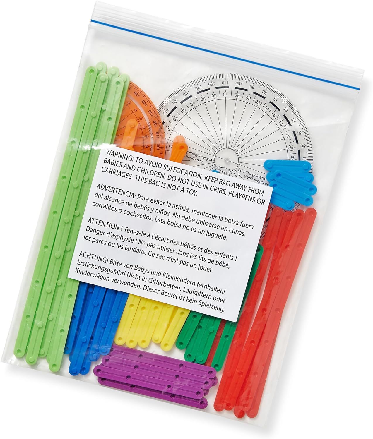 AngLegs Geometry Manipulative Starter Set with 2 Protractors (Grades 3–8)