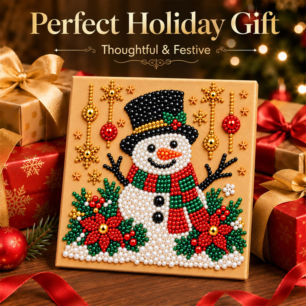 6 PCS DIY Pearl Diamond Art Kits for Adults, Wooden Christmas Ornaments