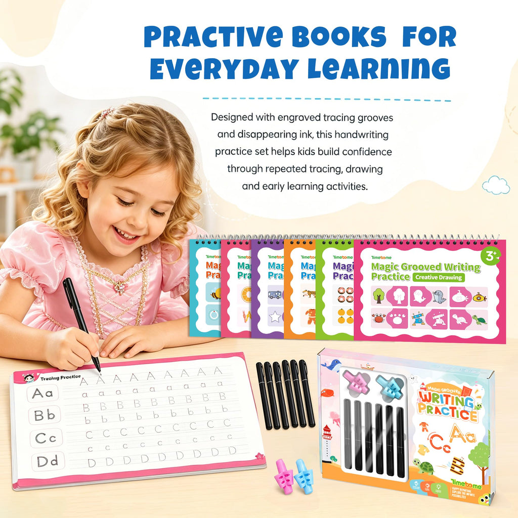 Magic Grooved Writing Practice Books for Kids 3-8