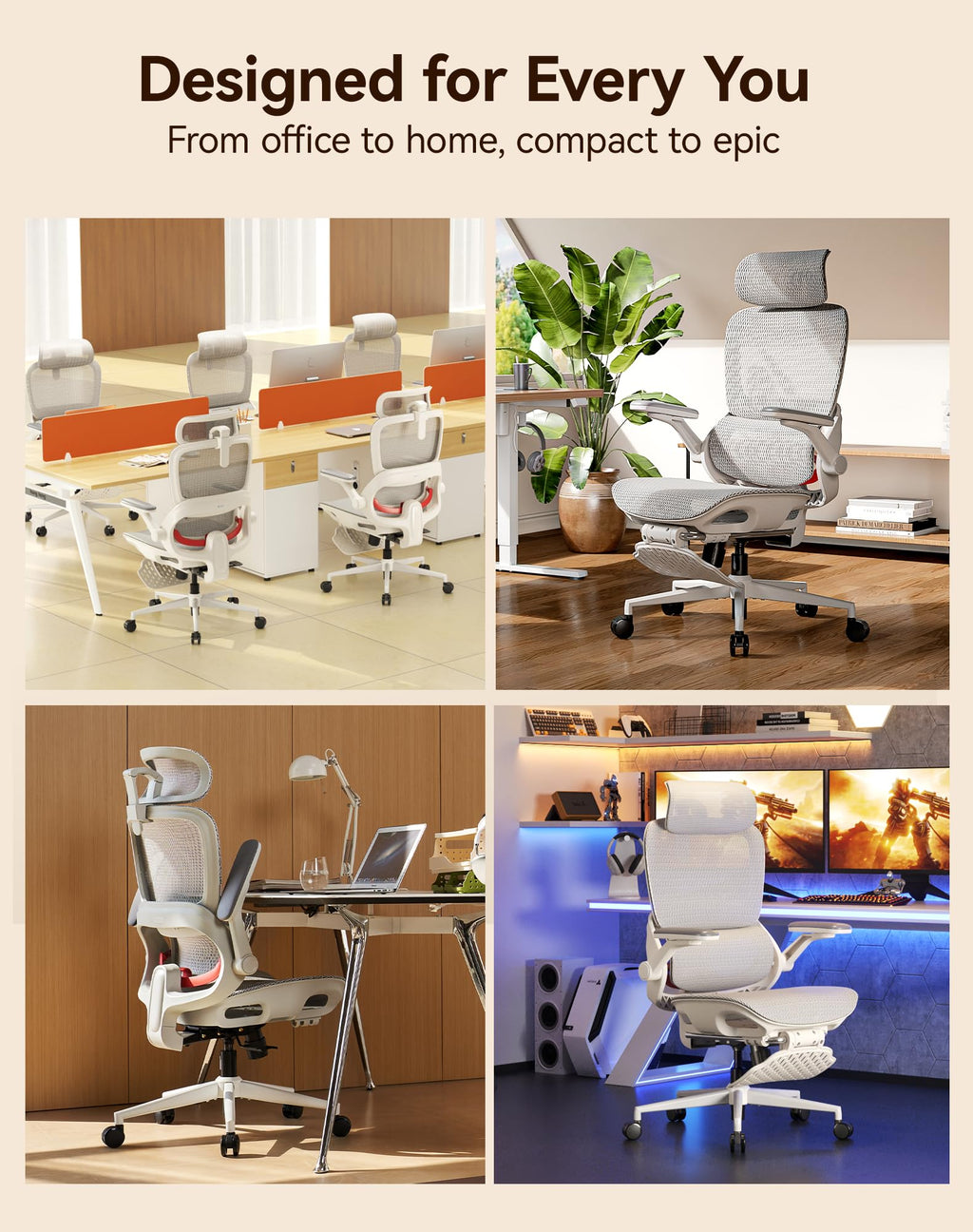 SIHOO M18 Ergonomic Office Chair, Mesh Back Desk Chair with Headrest