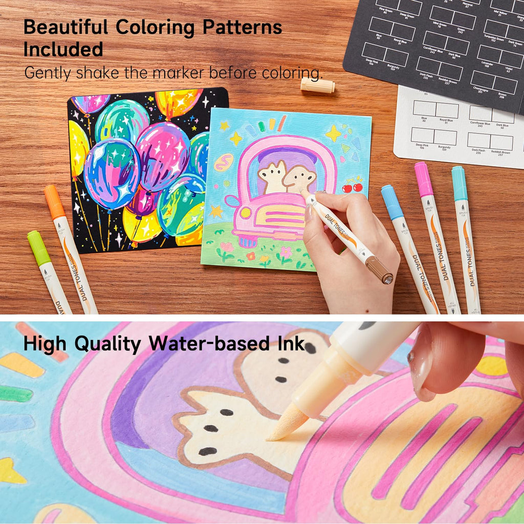 Shuttle Art 96 Colors Dual Tone Refillable Acrylic Markers with 100 Refills