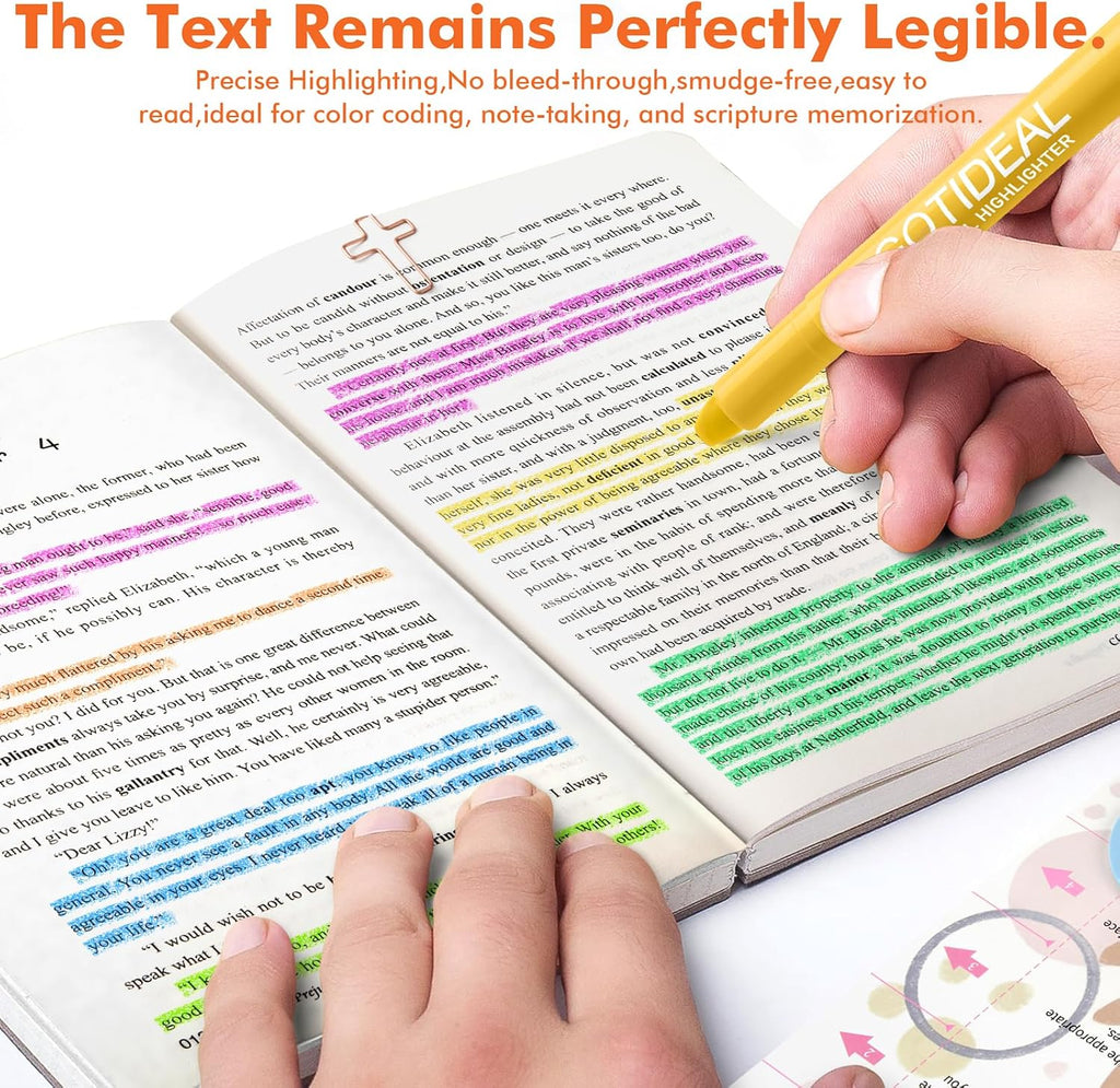 GOTIDEAL Bible Highlighters, 12 Pack Assorted Colors Gel Pens Set