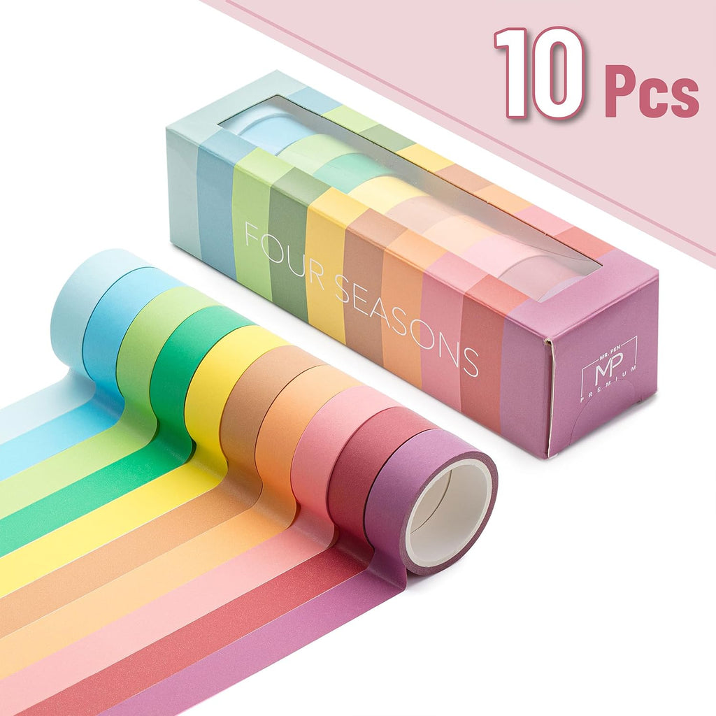 Mr. Pen- Washi Tape Set, 10 Rolls, 5.5 Yards/Roll