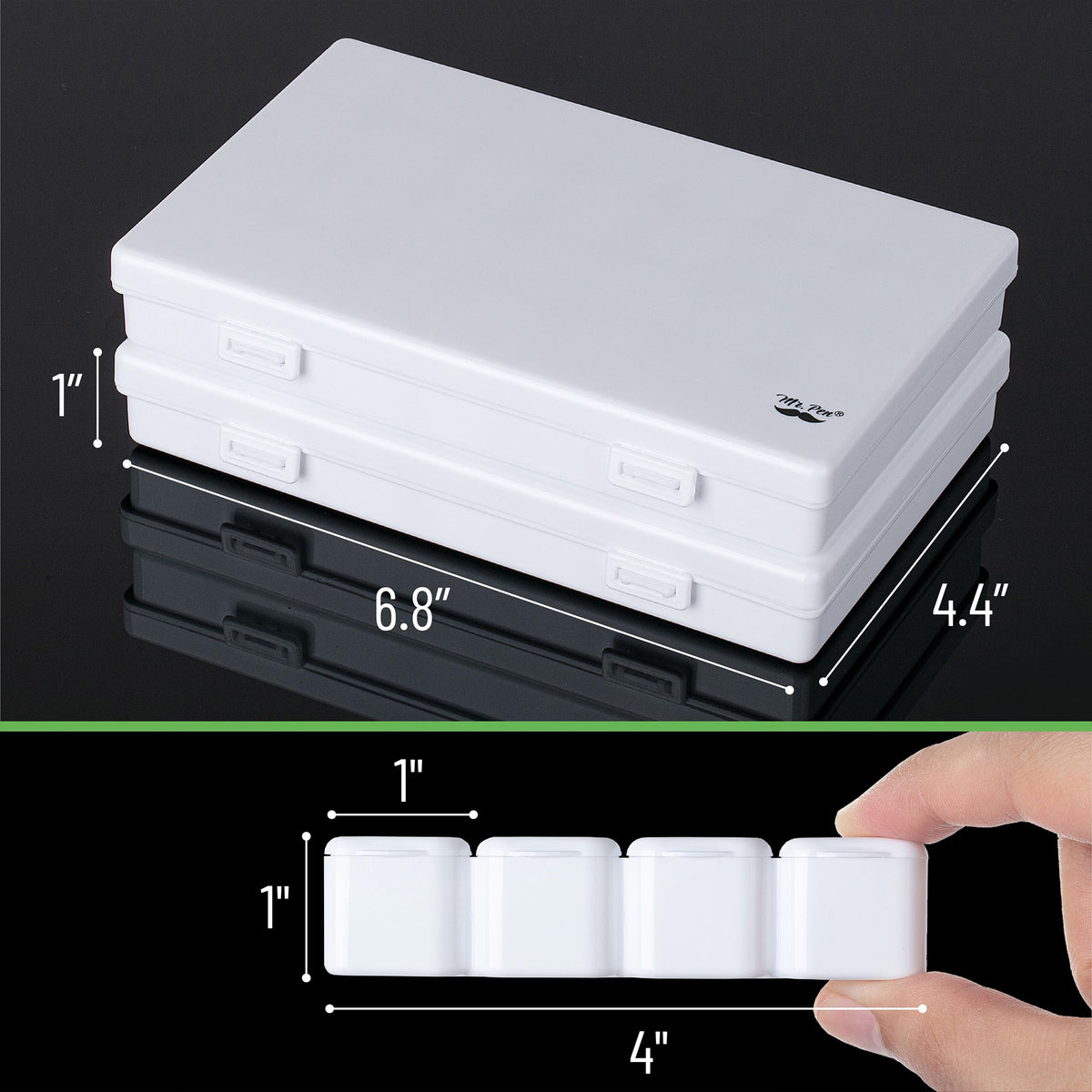 Mr. Pen- Bead Storage Containers, 28 Grids, 2 Pack, Clear White