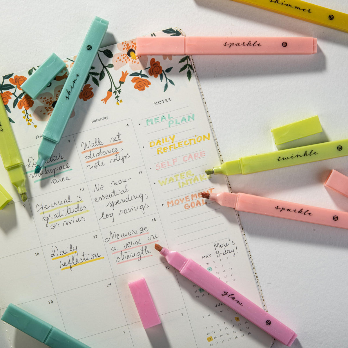 DIVERSEBEE Bible Highlighters with Soft Chisel Tip, No Bleed (Pastel)