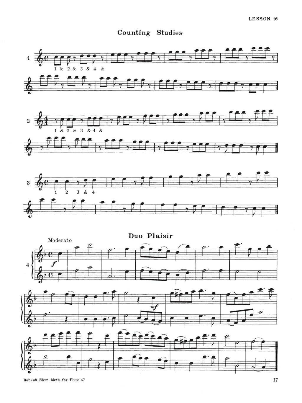 Rubank: Elementary Method for Flute or Piccolo (Beginner Level)