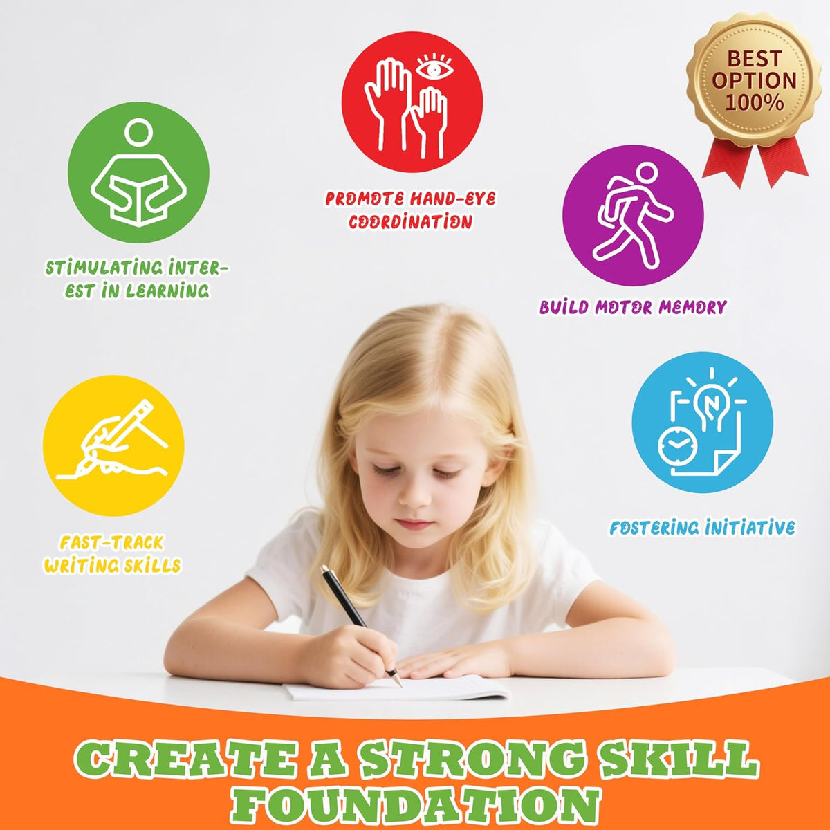 Magic Grooved Writing Practice for Kids, Reusable Grooved Workbook
