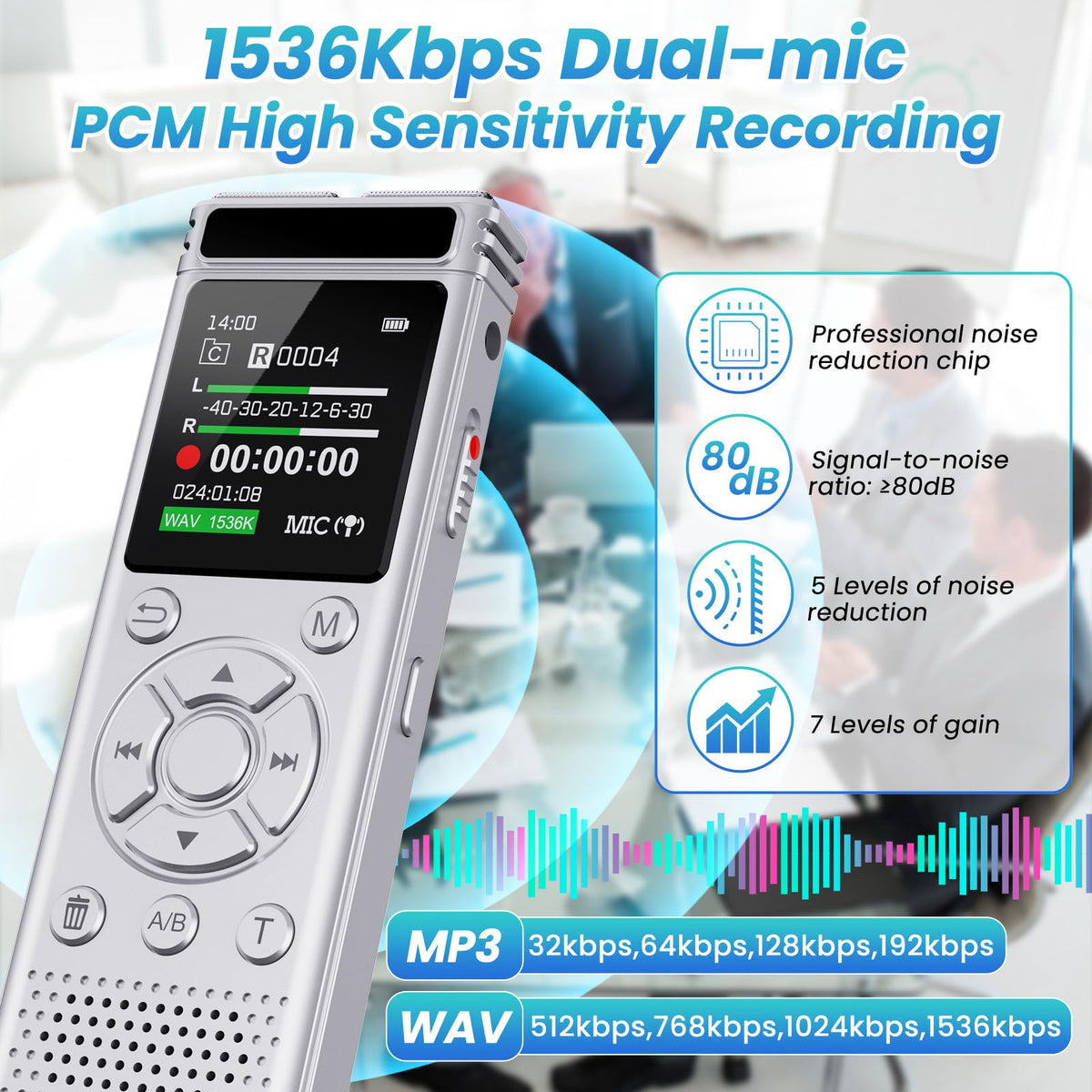 Tonfarb 136GB Digital Voice Recorder with Playback,9775 Hours Audio Record