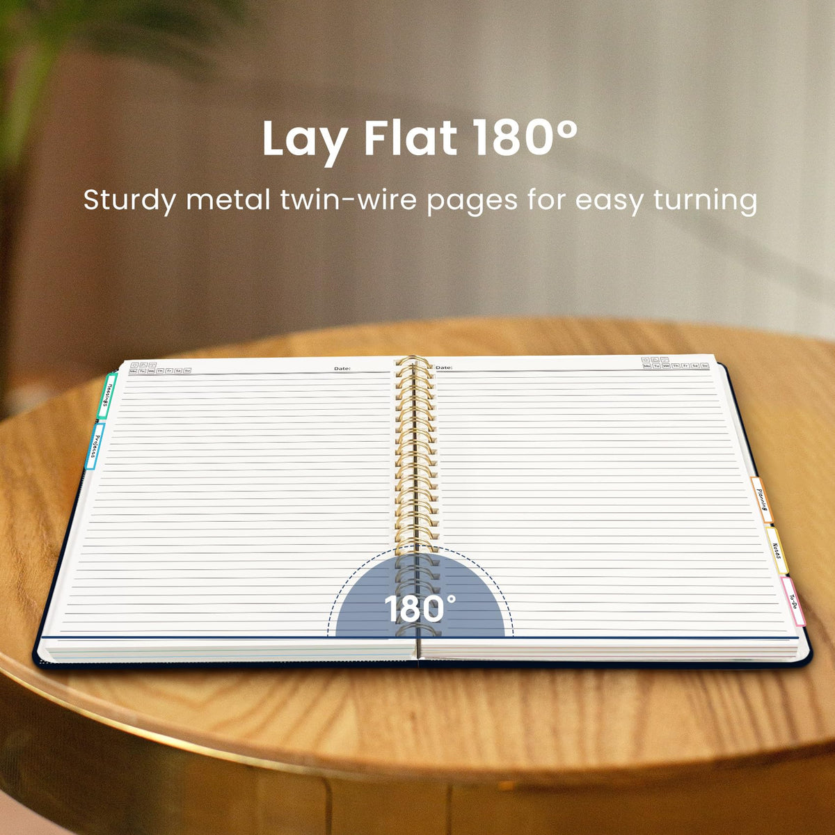 Taja Spiral Notebooks for Work 5 Subject Notebook with Removable Dividers