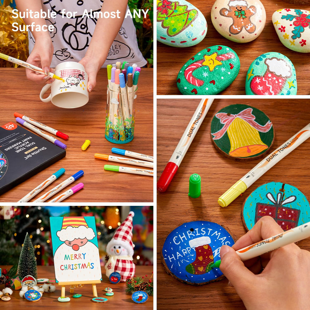 Shuttle Art 96 Colors Dual Tone Refillable Acrylic Markers with 100 Refills