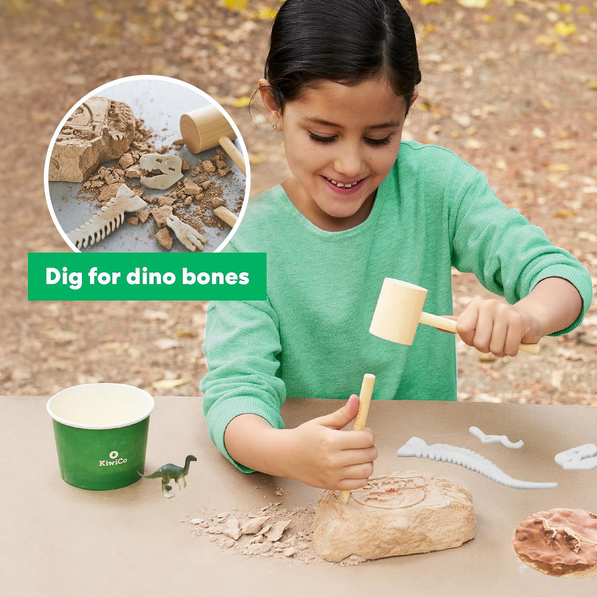 KiwiCo Dinosaur Fossil Dig Kit - Paleontology Science Skeleton Toy, Ages 6+