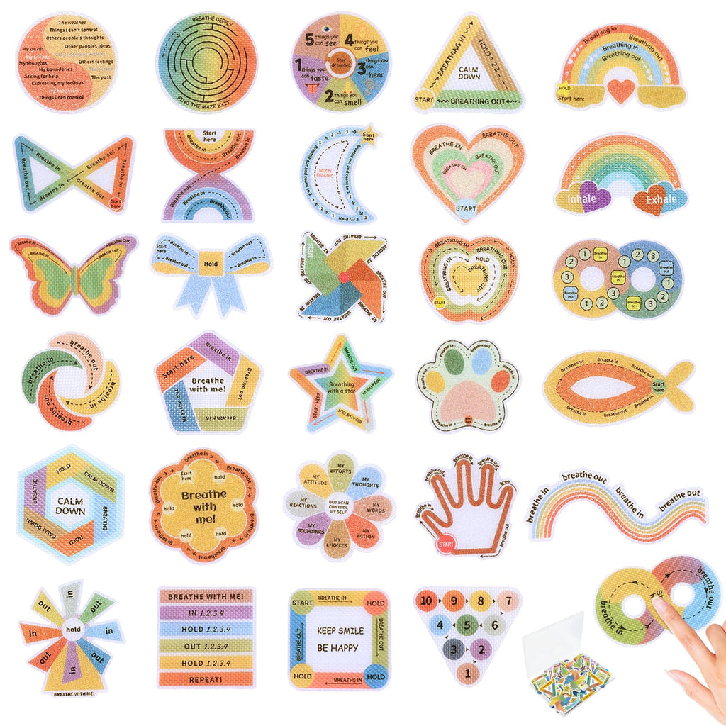 108 Pieces Sensory Stickers - 2 Textured Surface Sensory Stickers with Storage Box - Fidget Strips for Adults, and ADHD - Anxiety Relief Mindfulness Stickers for Office Desk