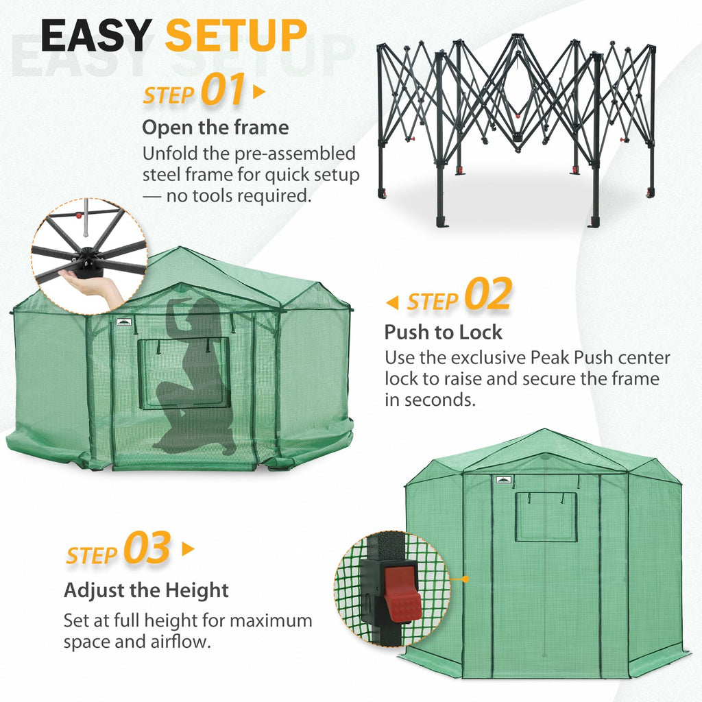 EAGLE PEAK Pop-Up Walk-In Greenhouse (Multiple Sizes)