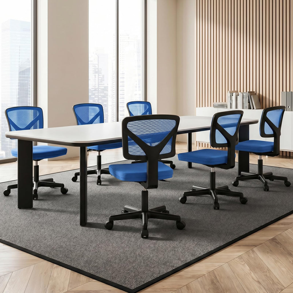 Sweetcrispy Small Armless Desk Chair, Mesh Rolling Office Chairs