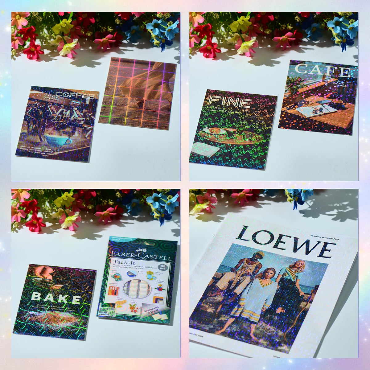 36 Sheets Holographic Laminating Sheets Clear Self Adhesive Sticker Paper