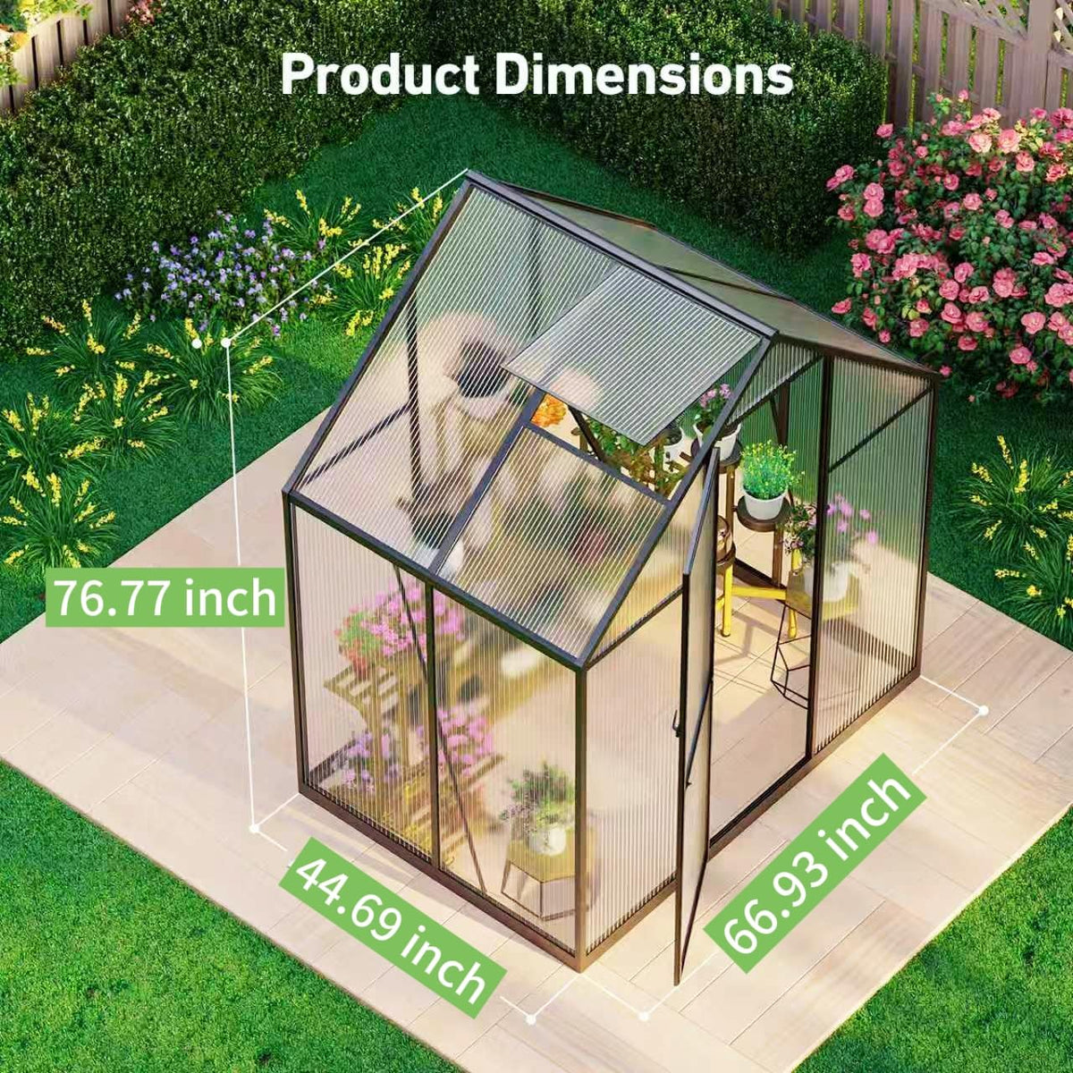 Windproof Tunnel Greenhouse with Thermometer (Multiple Sizes)