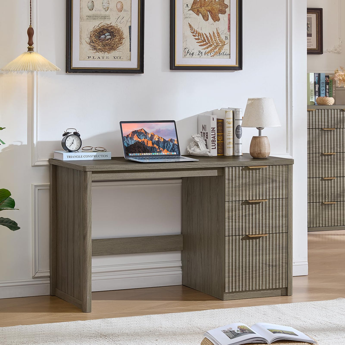 LEYAOYAO Office Desk 48" with 3 Drawers Storage File Cabinet