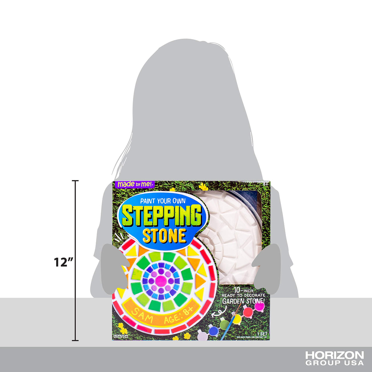 Made By Me Mix & Mold Your Own & Make 4 DIY Personalized Stepping Stones, Great Spring & Summer Weekend Activity, Perfect Keepsake, Birthday Party Idea for Kids Ages 5, 6, 7, 8, 9, Multicolor