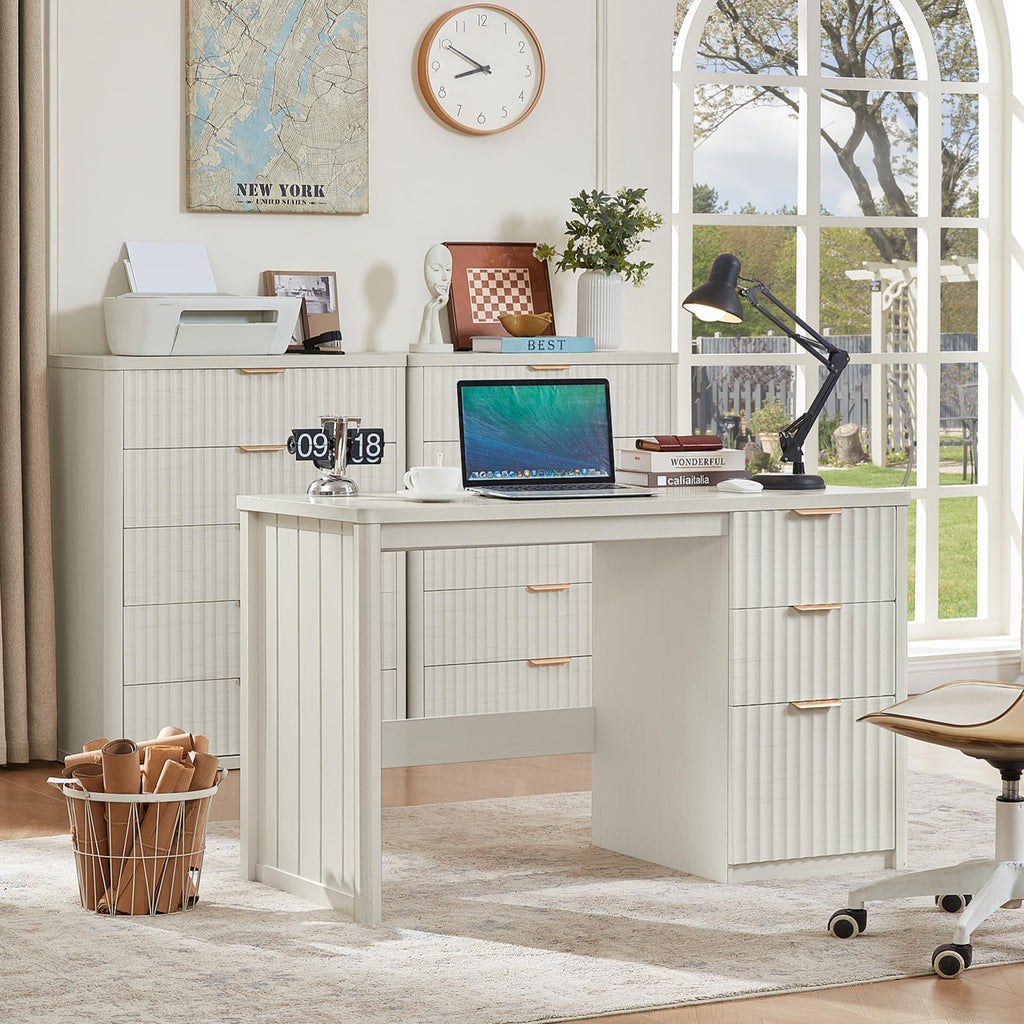 LEYAOYAO Office Desk 48" with 3 Drawers Storage File Cabinet