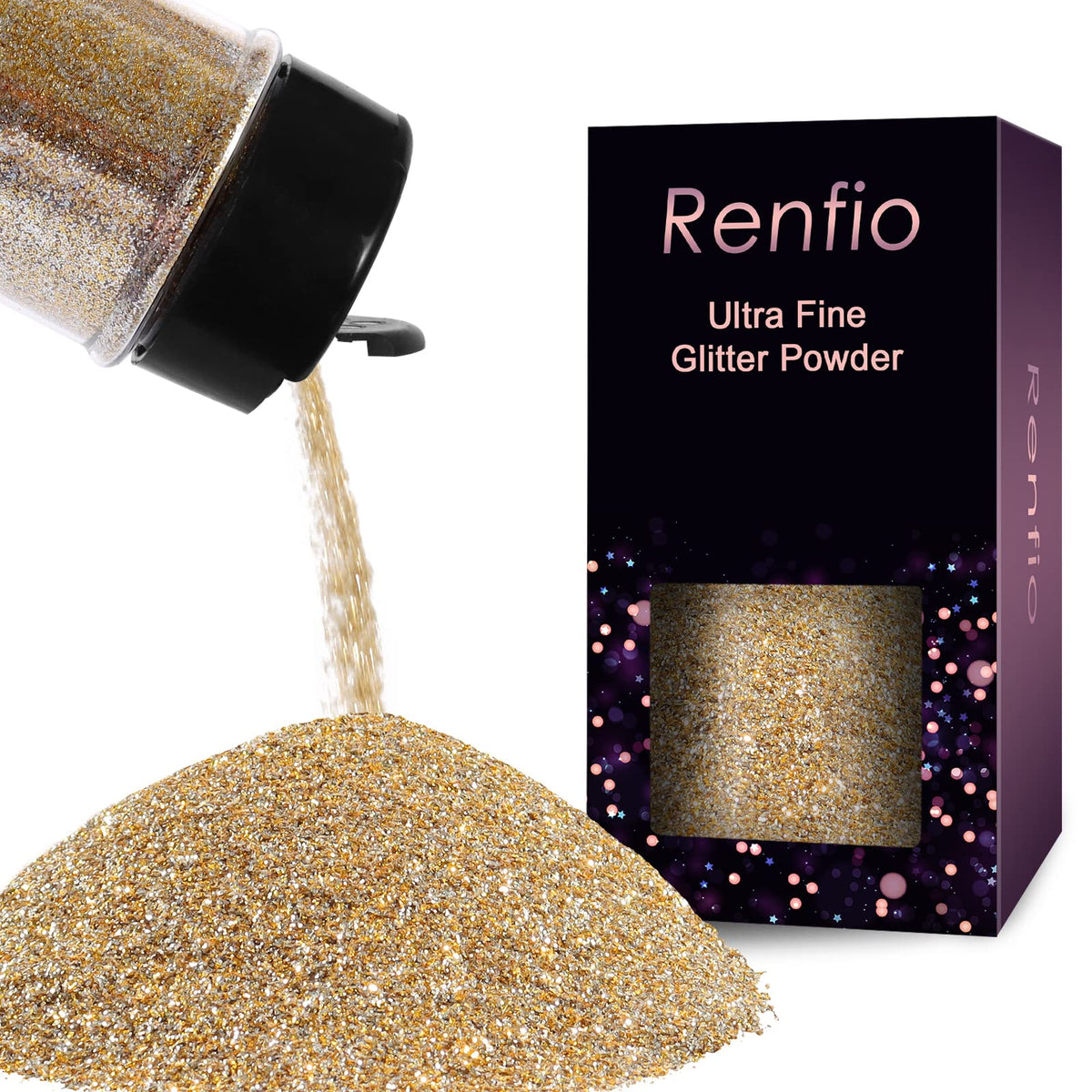Renfio: Ultra Fine Glitter Powder, 2.11 oz (60g) – Metallic & Holographic