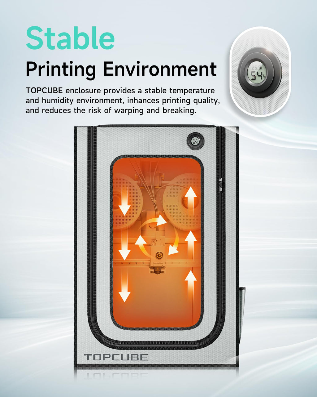 TOPCUBE 3D Printer Enclosure for Bambu Lab A1 Combo with LED Light