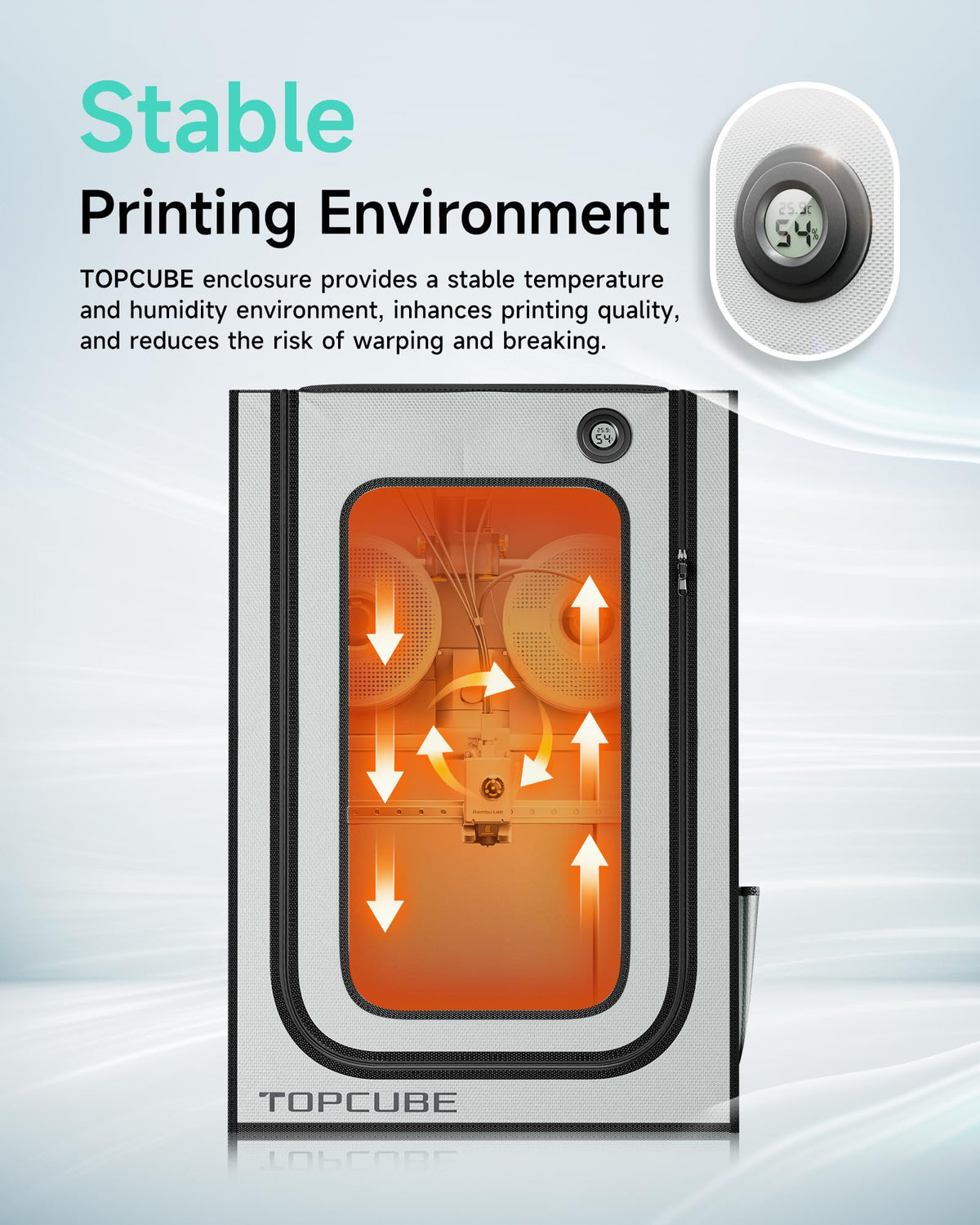 TOPCUBE 3D Printer Enclosure for Bambu Lab A1 Combo with LED Light
