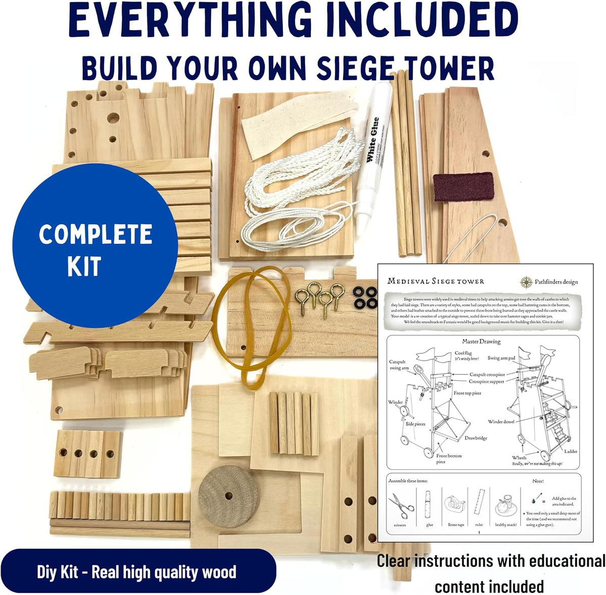Pathfinders Medieval Siege Tower & Catapult Kit (Ages 14+)