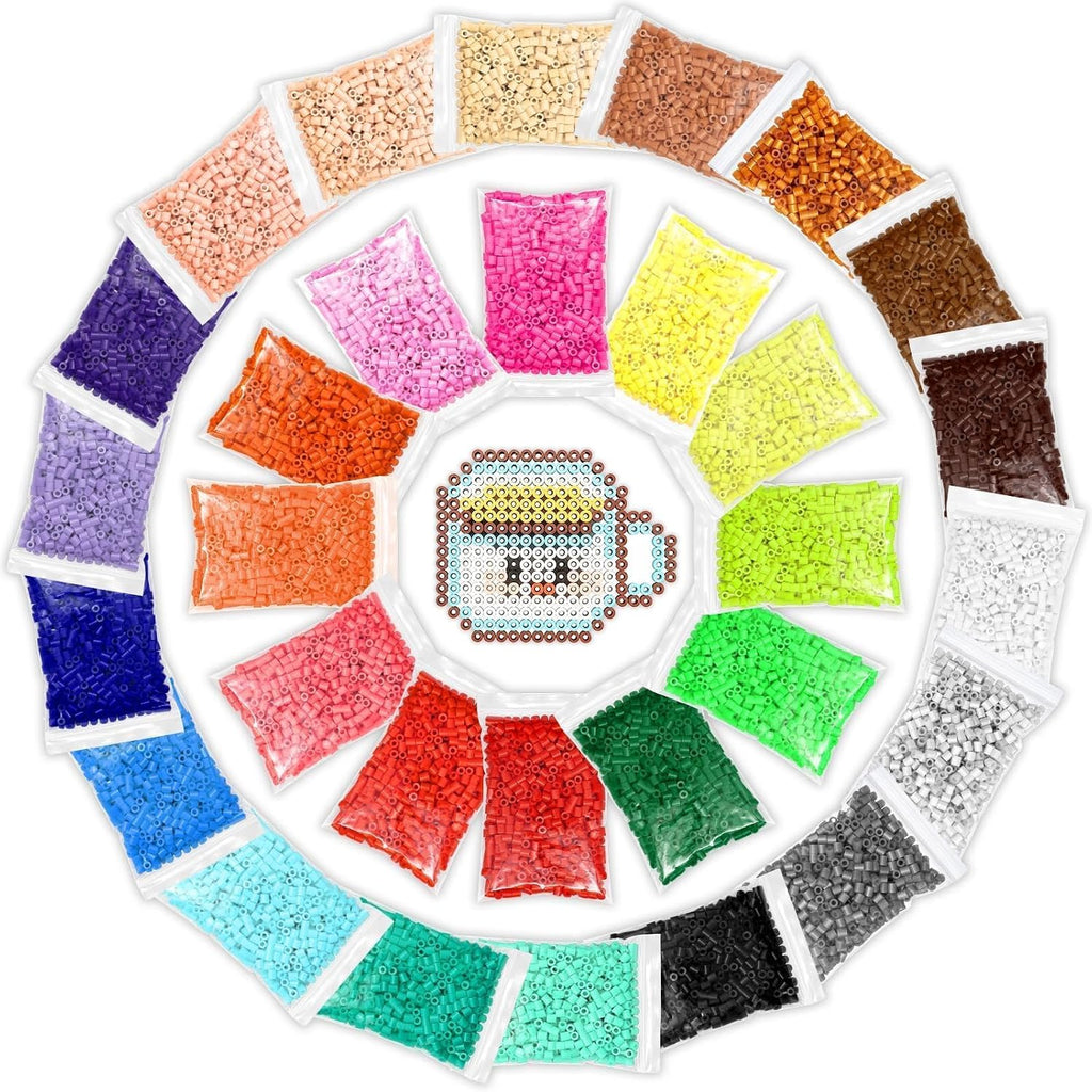 Malynme 21000Pcs 5mm Fuse Beads Bulk, 30 Colors Melty Beads for DIY Crafts