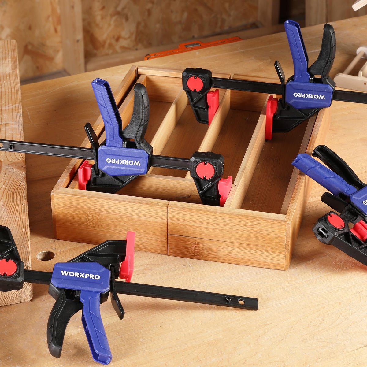 WORKPRO 6" Mini Bar Clamps for Woodworking, 50 lbs Load Limit, 2-Pack