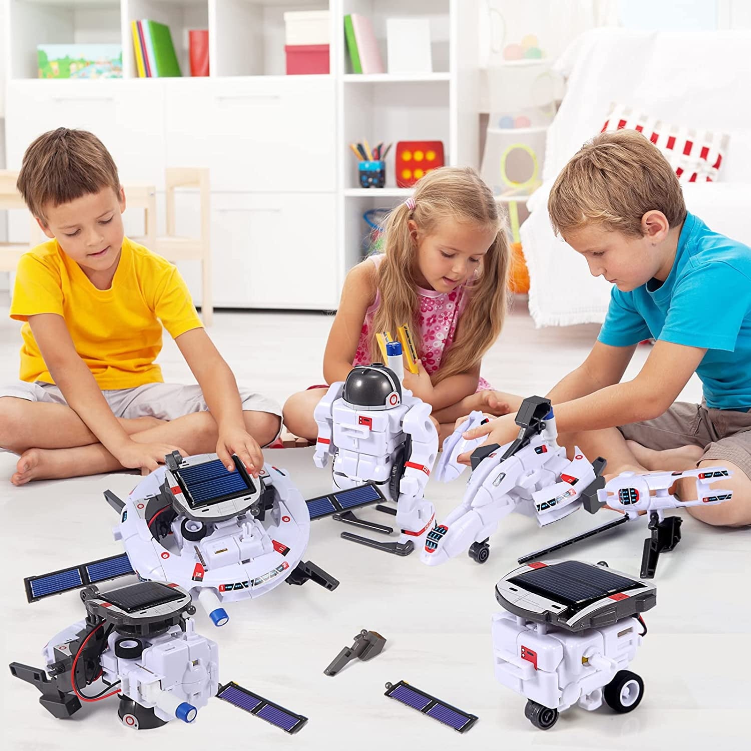 RNKR 6-in-1 Solar Robot STEM Kit for Kids, DIY Space Building Science