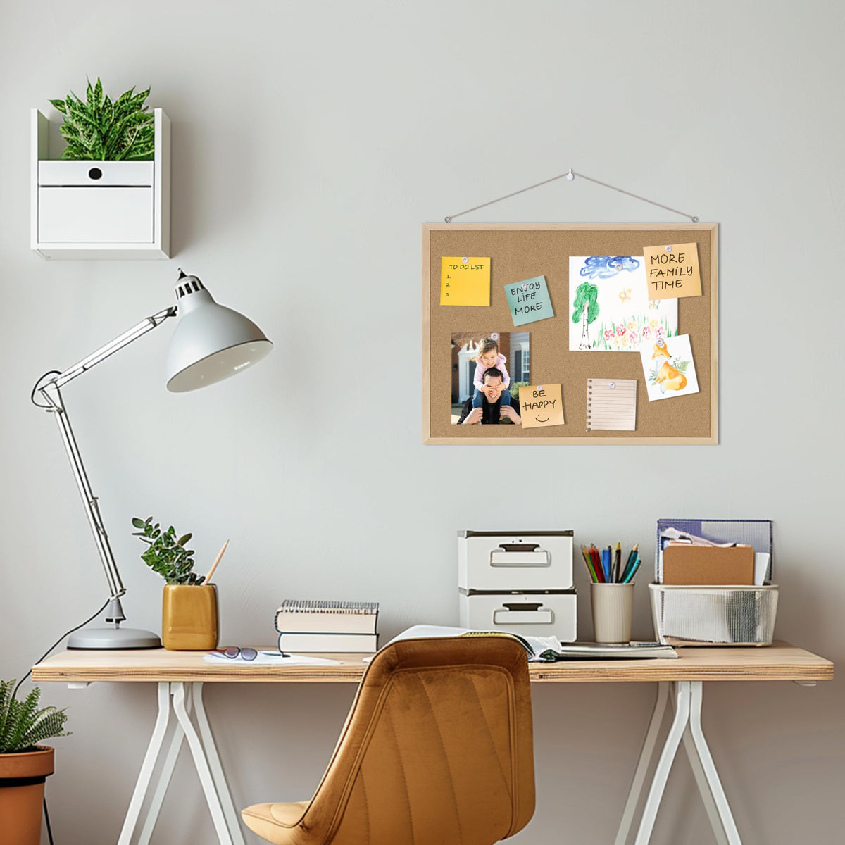 DAHAPYBOO Framed Cork Bulletin Board