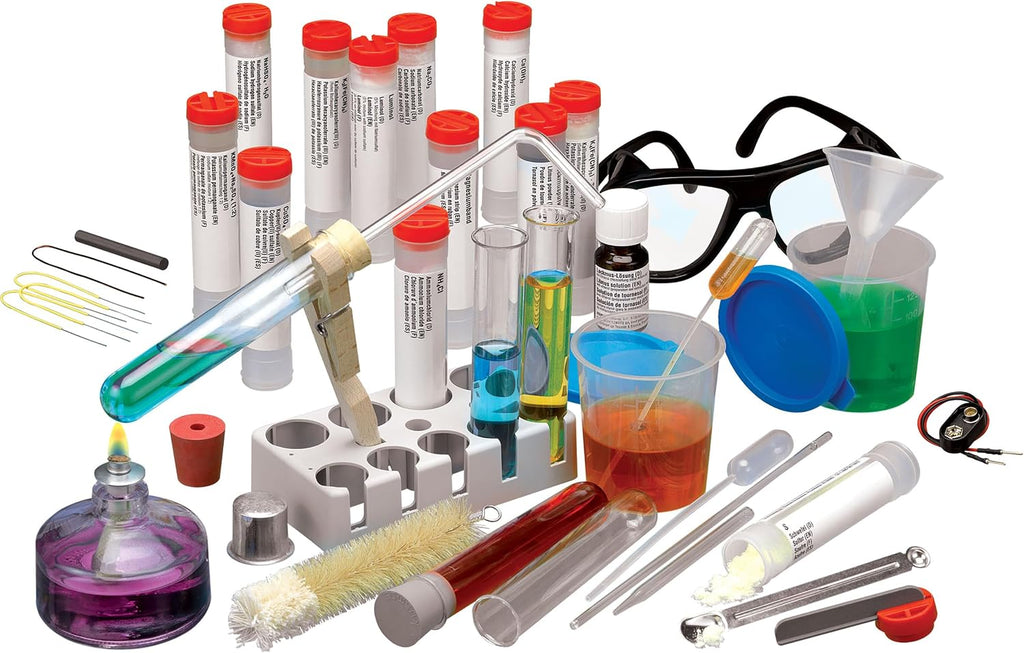 Thames & Kosmos Chem C2000 (V 2.0) Intermediate Chemistry Set | 250 Experiments, 128-Page Full-Color Lab Manual, Real Lab Equipment & Alcohol Burner | Parents' Choice Silver Award | Ages 11+