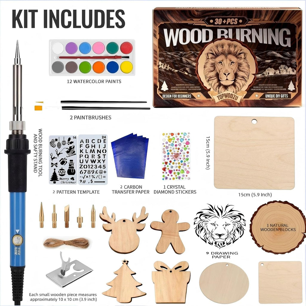 TOPWOOZU Wood Burning Tool Kit for Adults Beginners Christmas Gifts for Men
