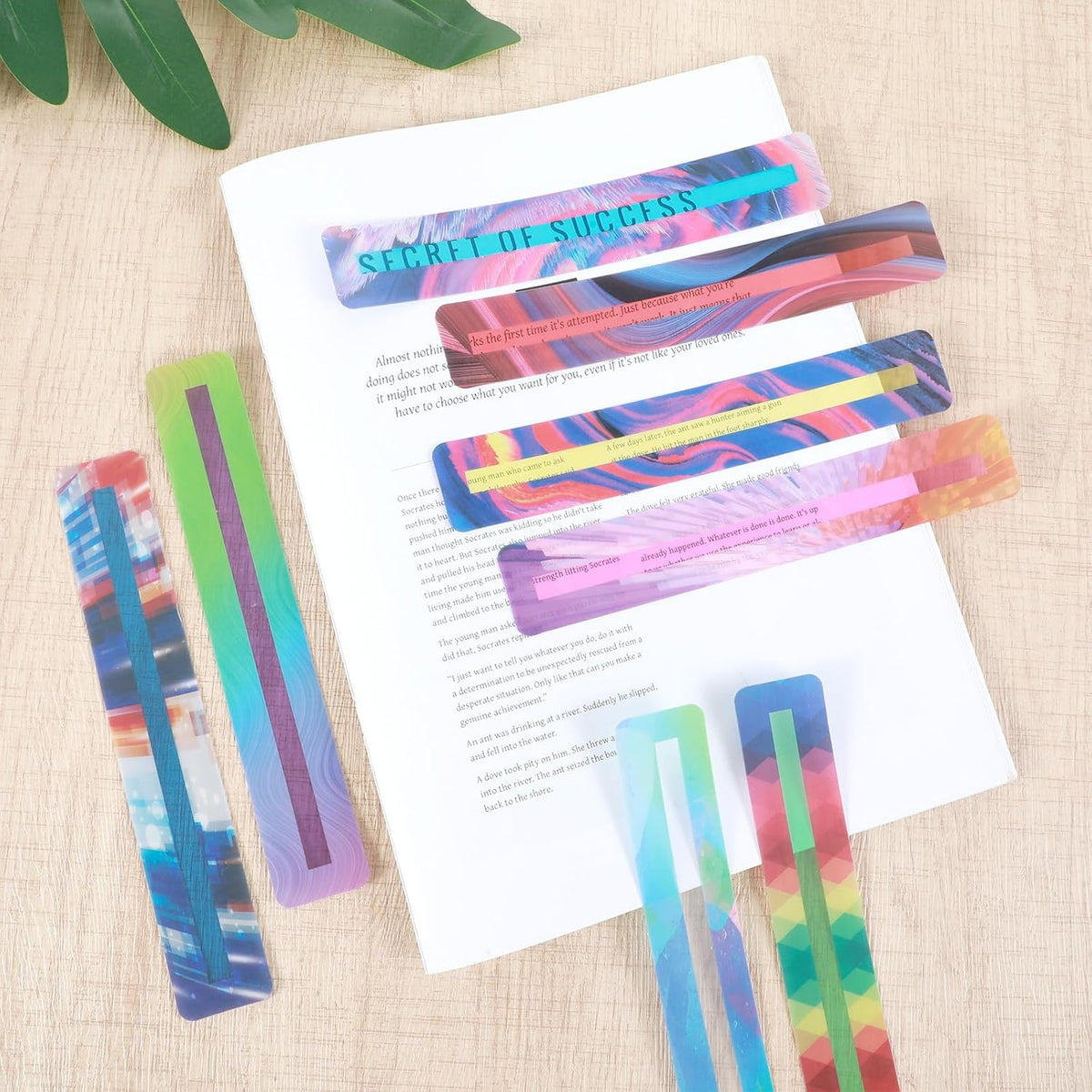 Ymapinc 8Pcs Guided Reading Strips,Reading Trackers for Kids Dyslexia Tools Bookmarks Line Readers for Students Highlighter Trackers Teacher Education Supplies