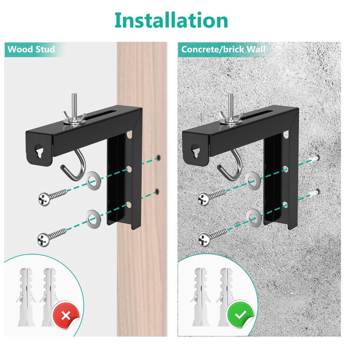 WALI Universal Projector Screen Ceiling Mount, Holds up to 66 lbs